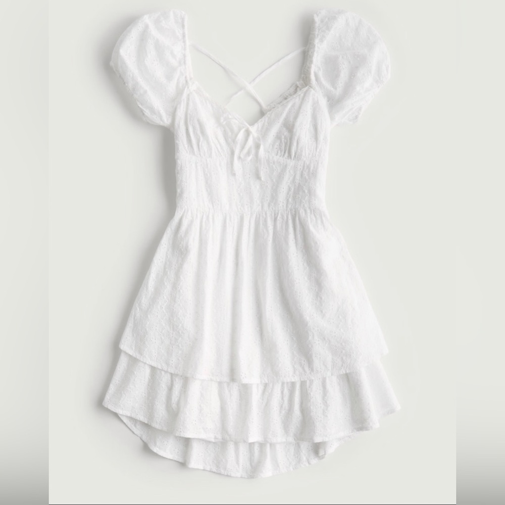 Hollister Tie-Back Double-Tier Short Dress